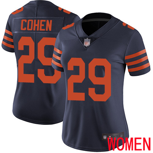 Chicago Bears Limited Navy Blue Women Tarik Cohen Jersey NFL Football #29 Rush Vapor Untouchable->women nfl jersey->Women Jersey